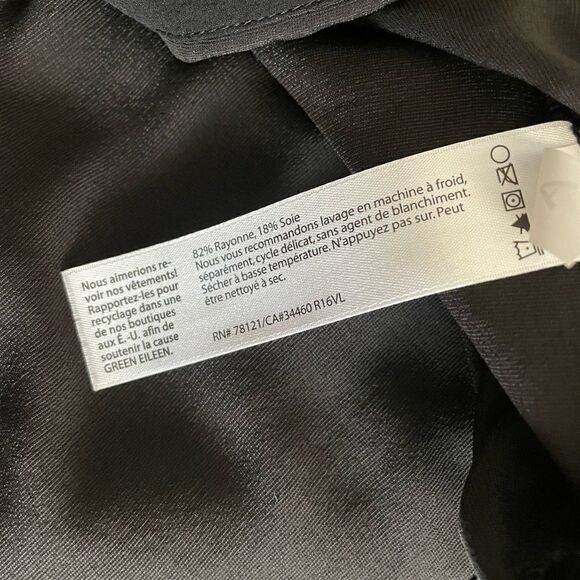 EILEEN FISHER Black Velvet Short Sleeve Shirt Size Small - Picture 5 of 6